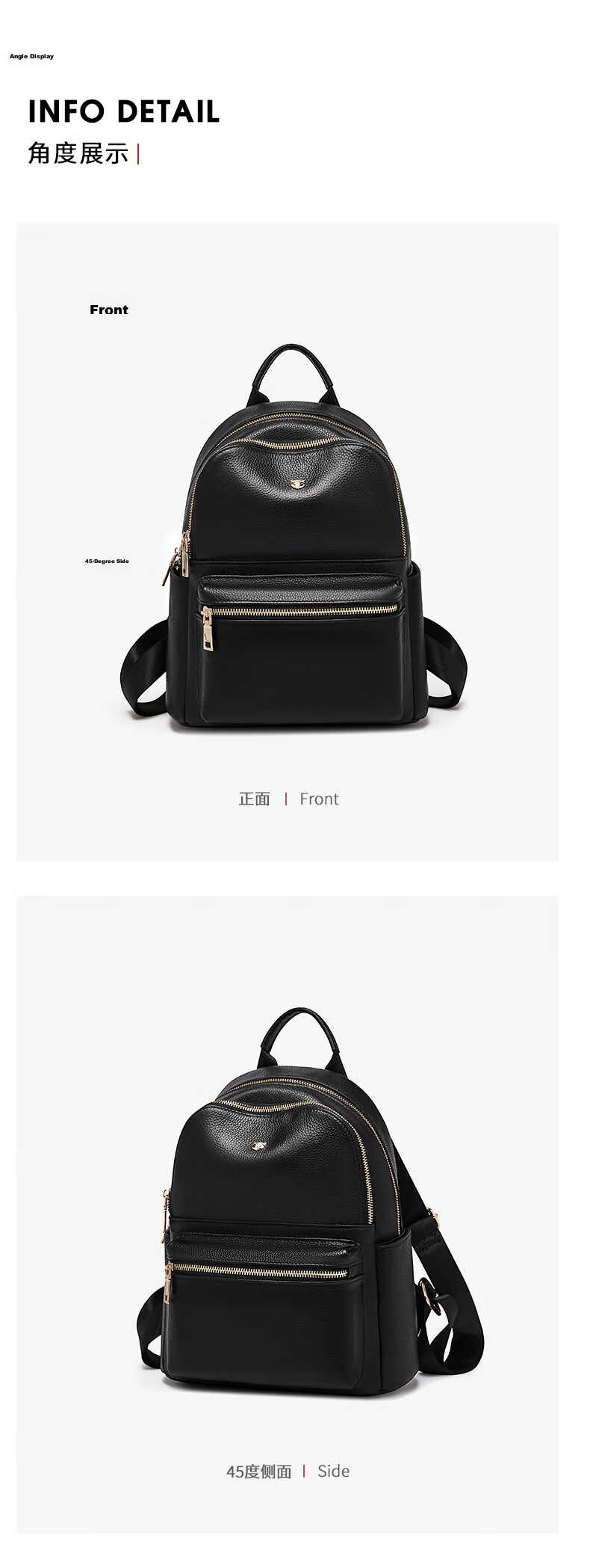 FOXER Leather Women's Backpack Large Capacity School Bag Sports Travel Bag Luxury Girlfriend Birthday Gift 14