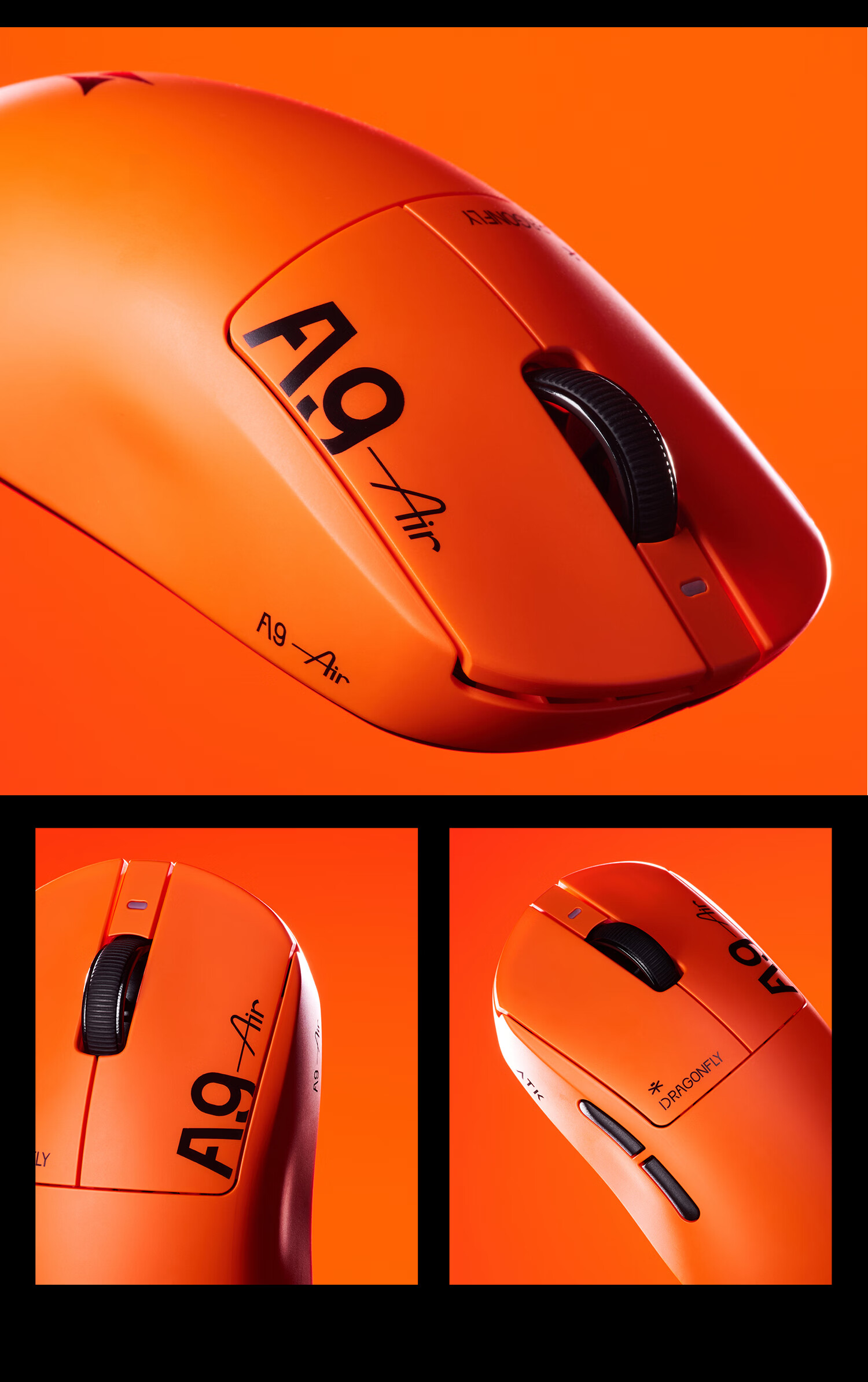 ATK Dragonfly A9 Wireless Mouse Gaming Office Mouse Tri-Mode Lightweight Symmetric Minimalist Ergonomic A9UltraMax2.0 White 32