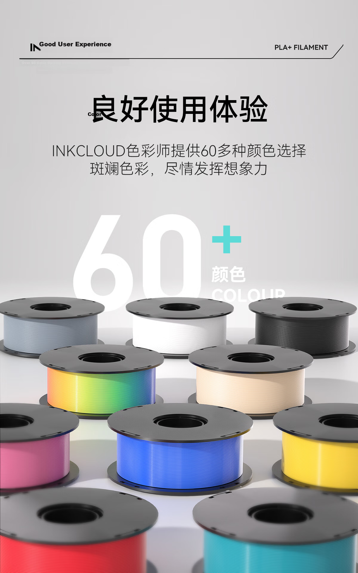 INKCLOUD 3D Printing Filament PLA+ Compatible with Tazuku/Creality/Alc/Longwei Cube/Aurora Erwo 3D Printer White 0.2kg 6