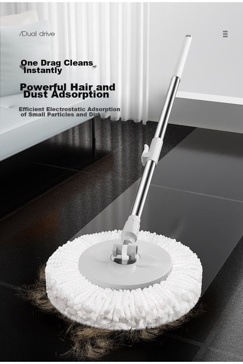 Baijiahaoshi Rotating Mop Replacement Heads 31cm Wide 3-Pack Universal Fiber Mop Pads Absorbent Floor Cleaning Cloths 9