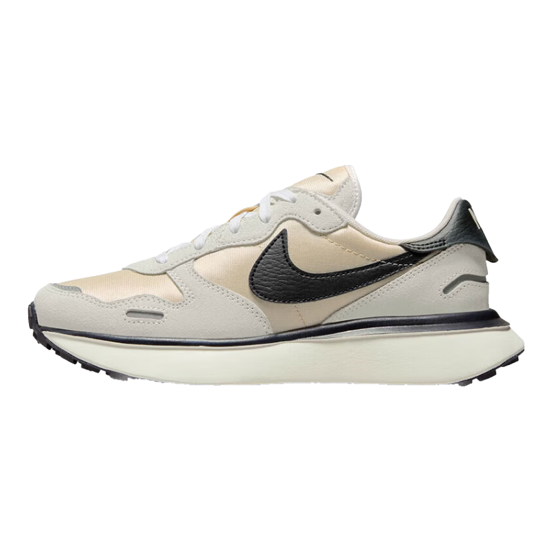 NIKE Women's PHOENIX WAFFLE Sports Casual Shoes FD2196-100 Off-White Black Size 37.5 Slightly Large Half Size