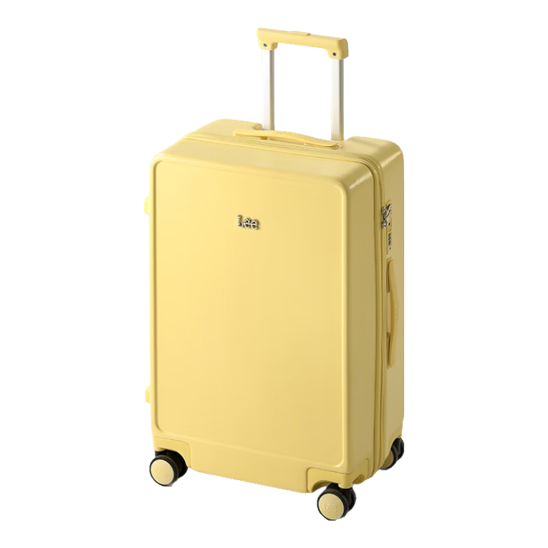 Lee High-Quality Zipper Suitcase, Luggage with Wheels for Women And Men, Student Spinner Suitcase, Travel Lockable Case, Cheese Yellow, 24 Inches