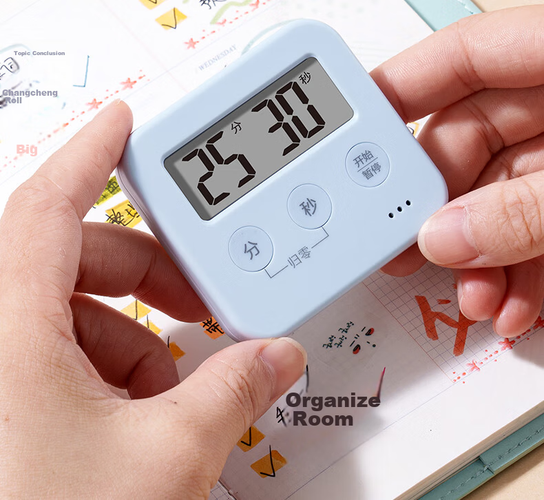 Deli Visual Timer, Student Self-Discipline Time Management Tool, Kitchen Timer, Baking Timer, Children's Birthday Gift, White LE258 6