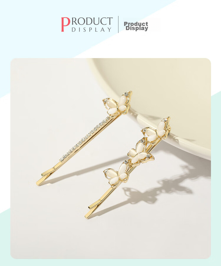 CHIMERA 2-Piece Hair Clip Set, Simple Side Bangs Clips, Hair Accessories, Mid-Autumn Festival Gift for Girls 13
