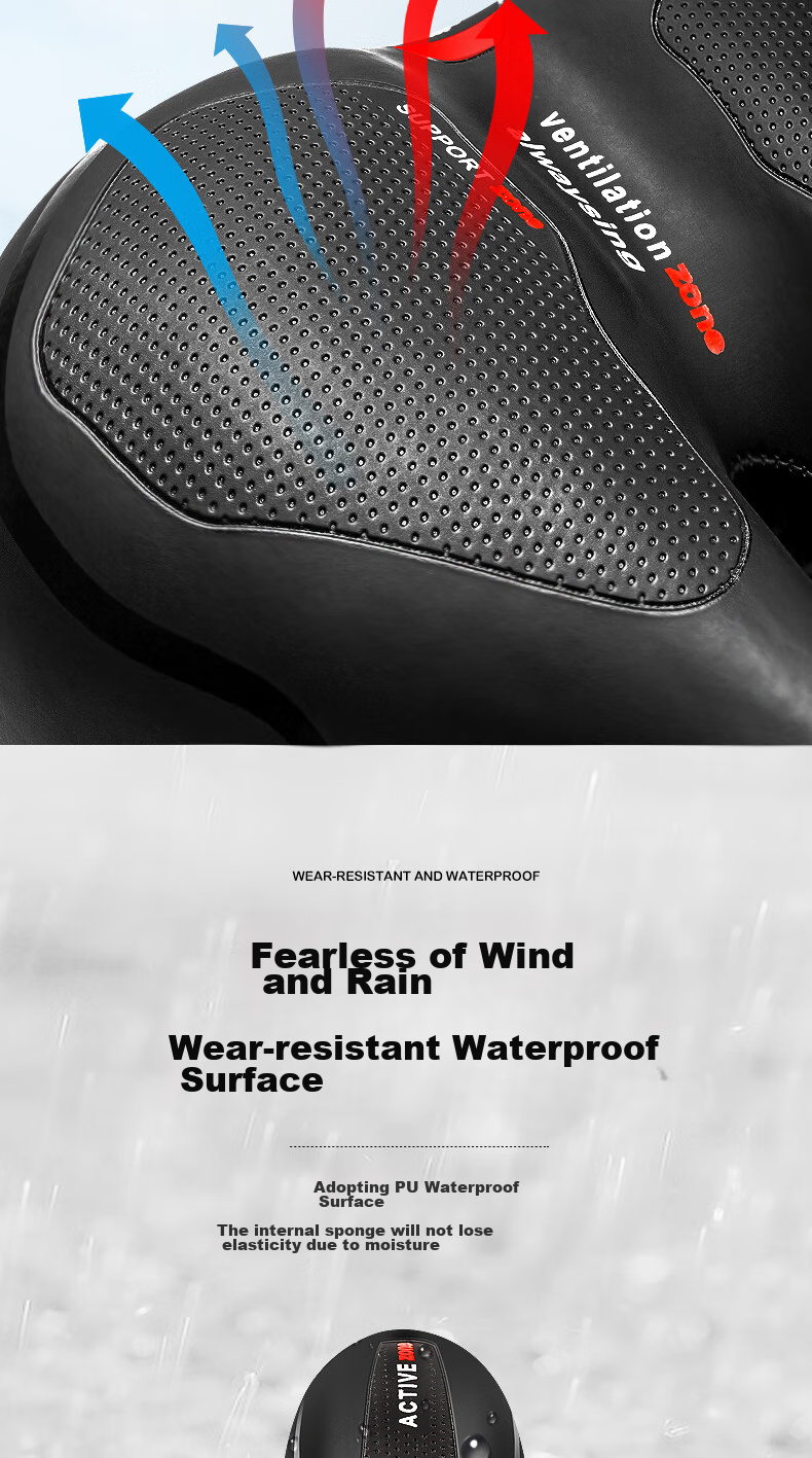 Move Iron Bicycle Seat, Mountain Bike Shock-Absorbing Saddle, Thickened Foam Saddle, Universal Seat Cushion, Cycling Equipment Accessory 4