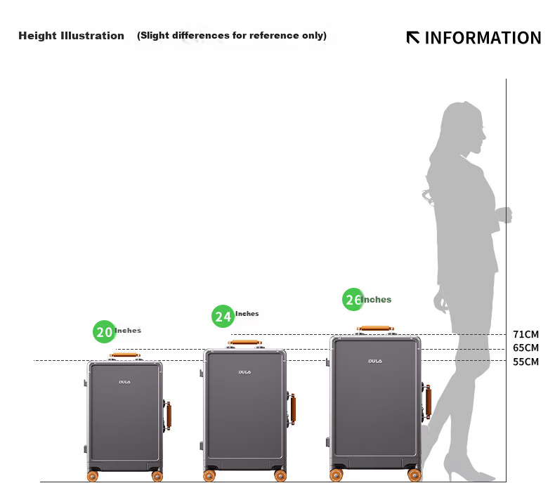 DULA Luggage Wide Handle Suitcase Multifunctional Small Carry-On Travel Password Lock Case Leather Suitcase in Ash Gray Brown 20 Inch 4