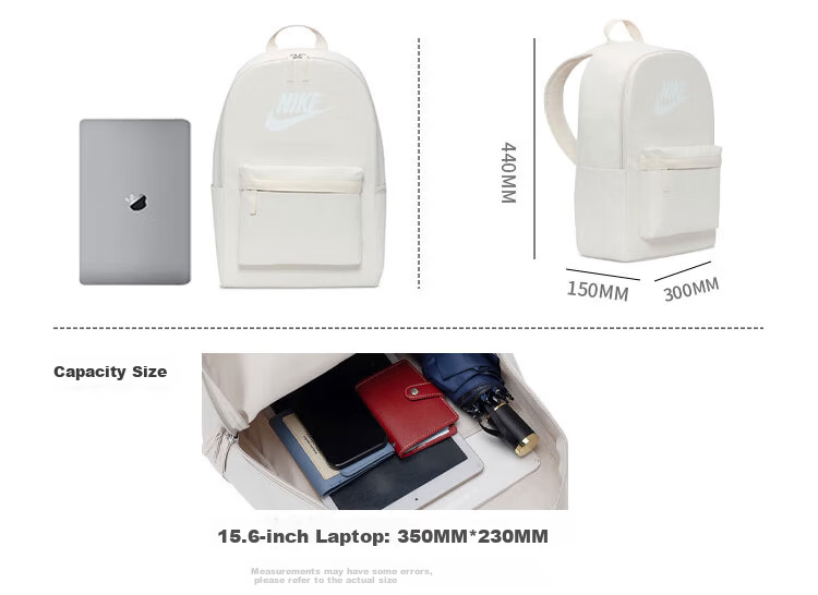 NIKE Unisex Backpack HERITAGE Casual Bag DC4244-104 White One Size 2