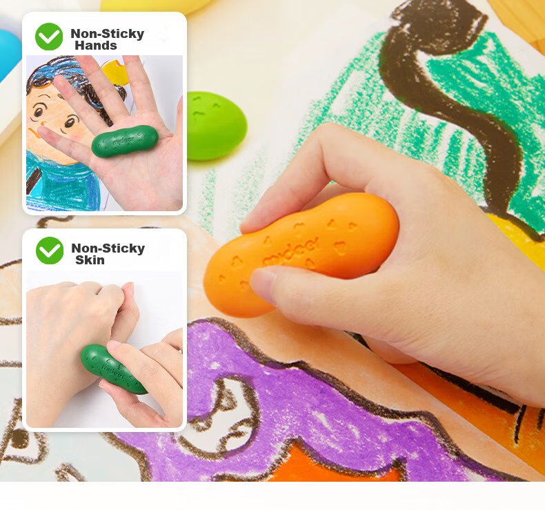 MiDeer Art Drawing Oil Pastels, Clean Hands, Children's Student Pencils, Colorful Sticks, Smooth Quick-Drying, Replaceable Refill, Crayons, Colorful Bucket, 24 Colors, Children's Art Education Tools 5
