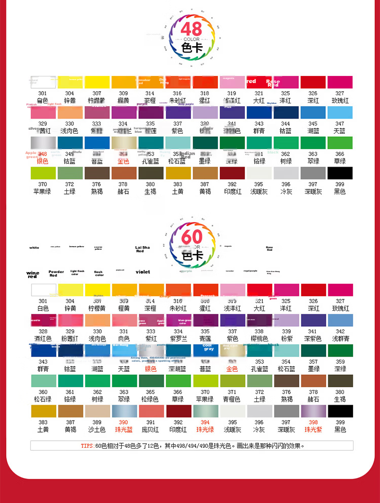 Faber-Castell Classic Knight Oil-Based Colored Pencils 48 Colors Hand Drawing Coloring Pens 115848 Red Metal Box Art Sketching Set 4
