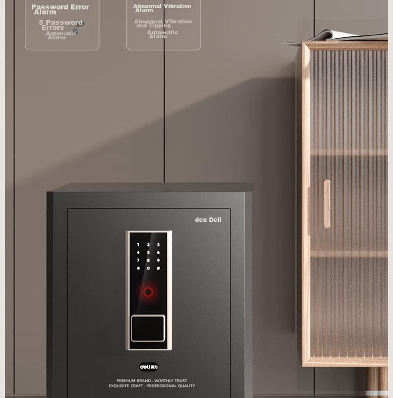 Deli Home Safe Electronic Password Office Financial Use All-Steel Anti-Theft Anti-Move Wardrobe Compatible Hongya Series 45cm Black AE64-M 24