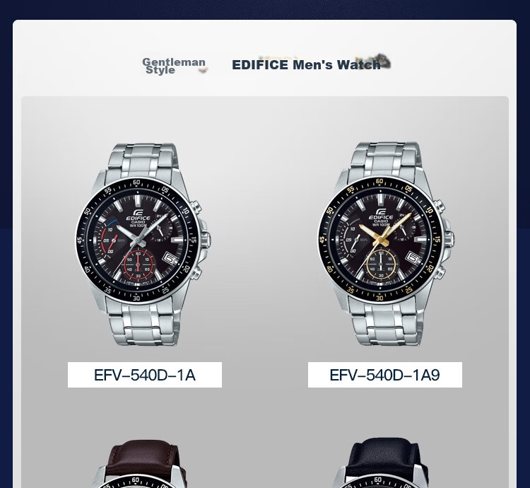 CASIO EDIFICE Men's Fashion Business Student Quartz Watch EFV-540D-1A 8