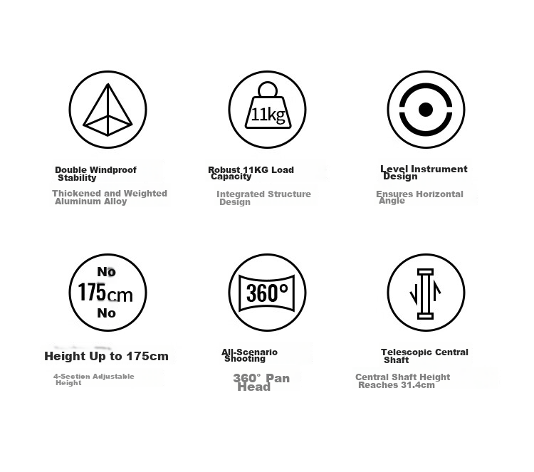 UGREEN Tripod Camera DSLR Mirrorless Professional Photography Tripod Live Streaming Video Photography Anti-Shake Ball Damping Gimbal Central Axis Inverted Aviation Aluminum Alloy 7