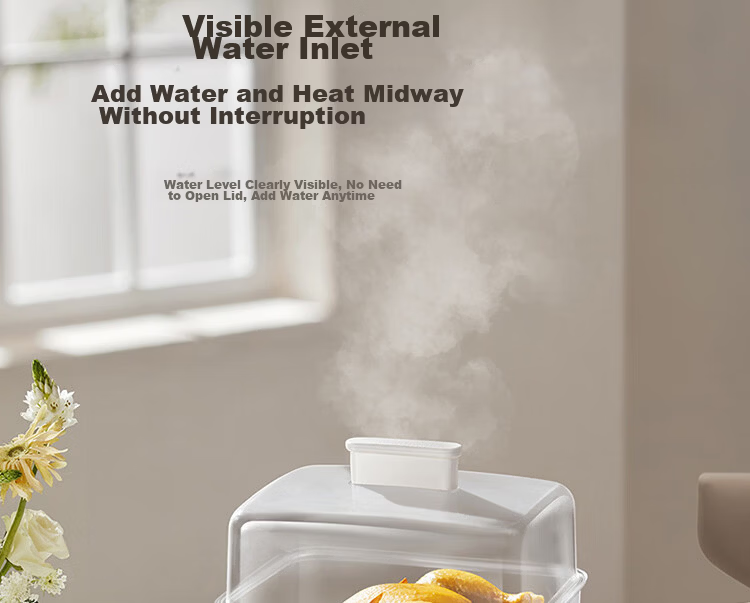Joyoung 20L Household Three-Layer Electric Steamer with Visible Water Tank, Breakfast Maker, Stainless Steel Steaming Plates for Dumplings DZ200HG-GZ572 10