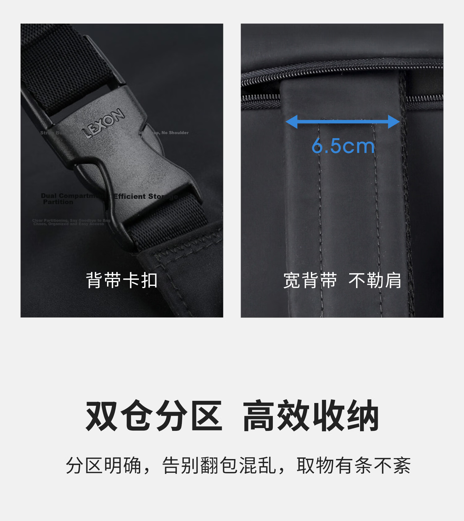 LEXON Laptop Backpack, 15.6-Inch Double Compartment Large Capacity School Bag for Men And Women, Taiweike Paper Bag, White 7
