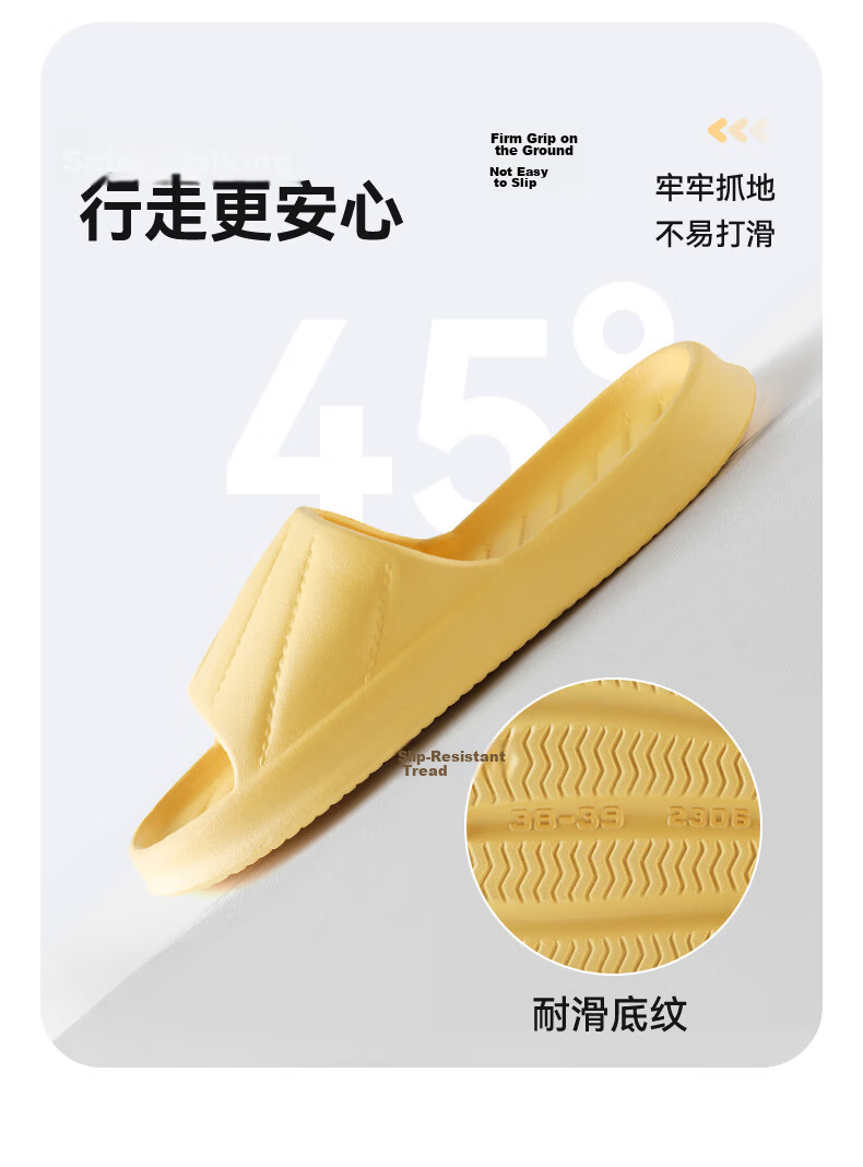 FOOTOPPO Women's Slippers Summer Home Non-Slip Couple Thick-Soled Bathroom Shower Sandals 10