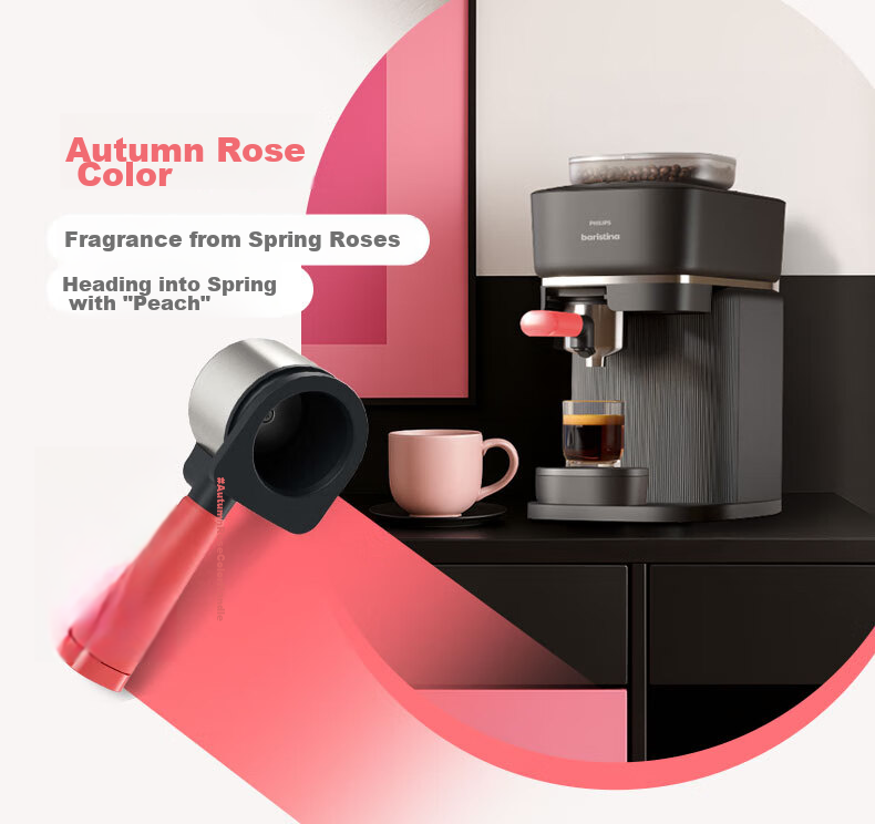 PHILIPS Italian Fully Automatic Coffee Machine Baristina, Pink Rose Color Handle, BAR310/90 10