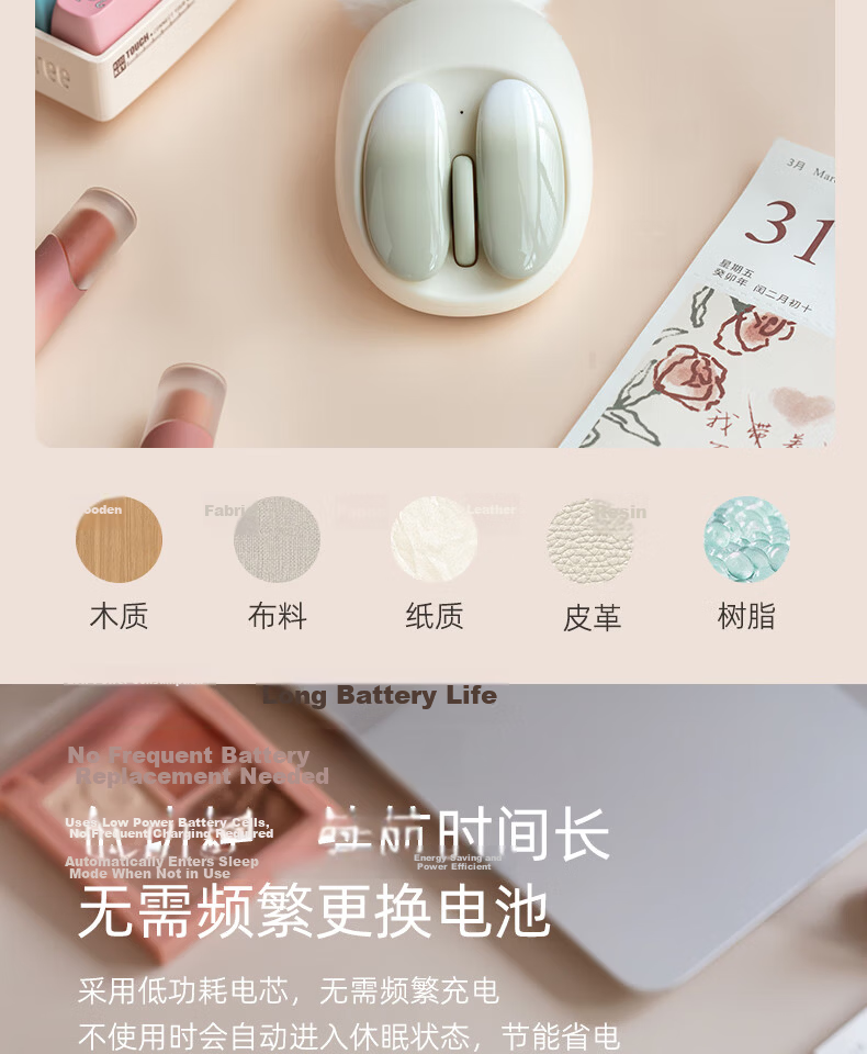 LOFREE Small Blade Rose Mouse, Wireless Bluetooth, Multifunctional for Computer, Laptop, Office And Home Use 9