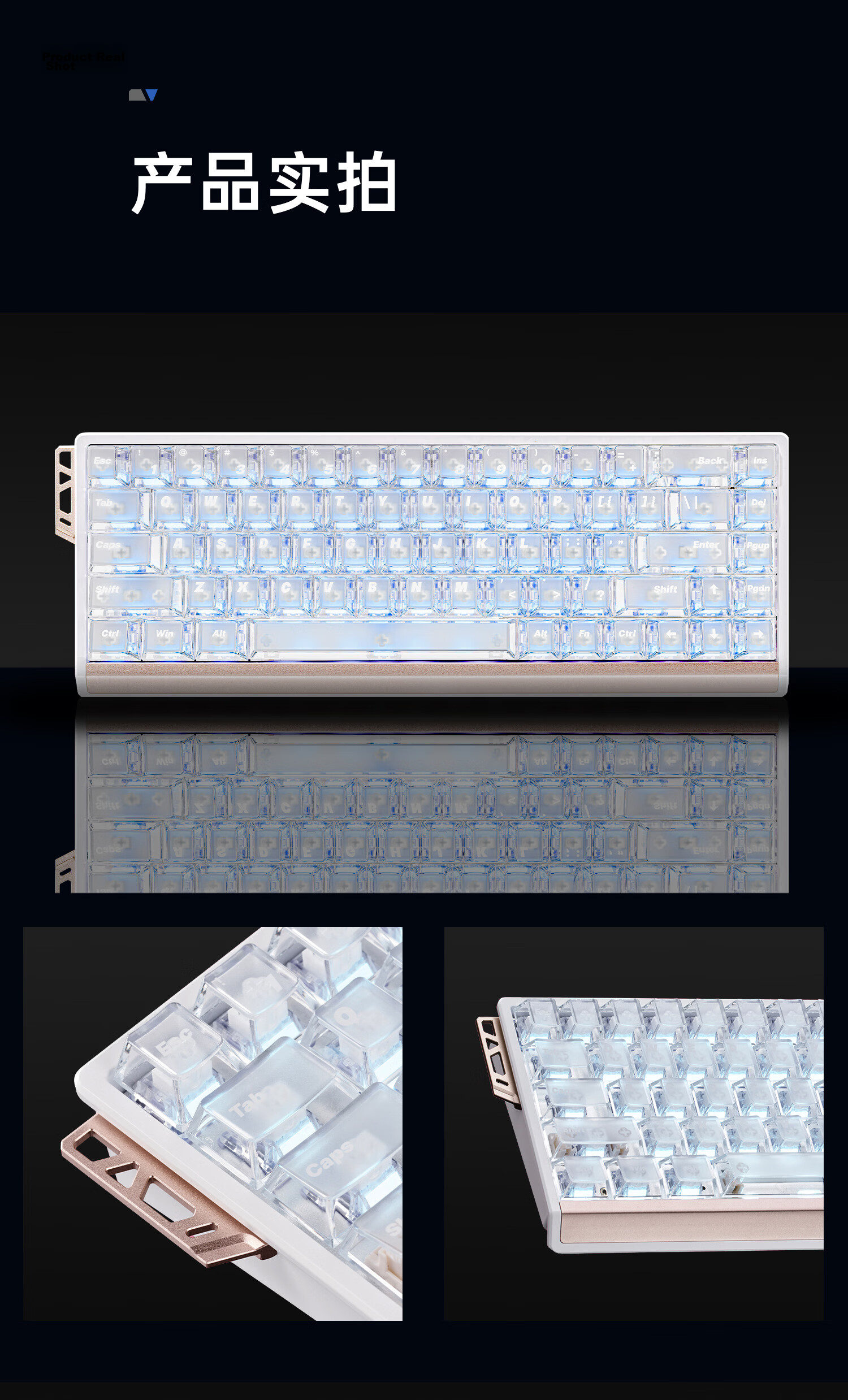 ATK68RX Magnetic Switch Keyboard Wired Single Mode Customized Esports Valorant Foggy Transparent Keycaps RT Mode 68-Key Gaming Office Mechanical Keyboard Pink - Mixed Yuan Switches 18