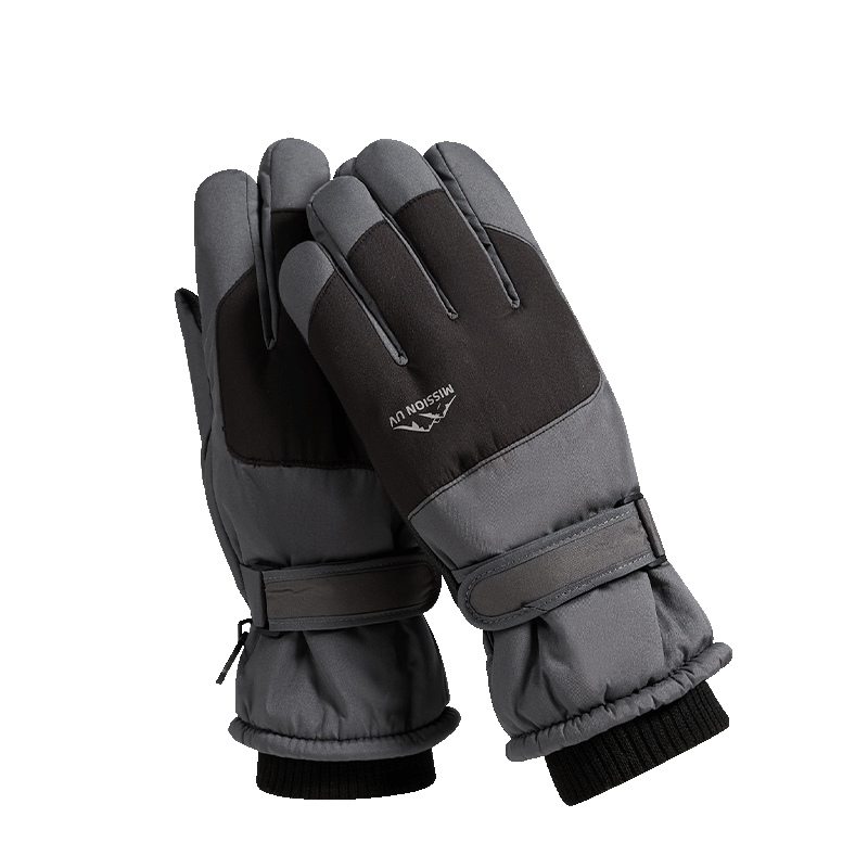 MISSION UV Ski Gloves for Men, Winter Thickened Fleece-Lined Windproof Cold-Resistant Water-Repellent Autumn And Winter Cycling Touchscreen Warm Gloves