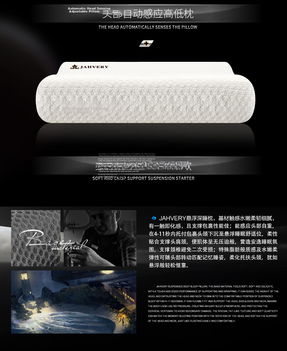 JAHVERY Memory Foam Pillow Cervical Pillow Adult Slow Rebound Neck Pillow Special Sleep Neck Support Traction Pillow 5
