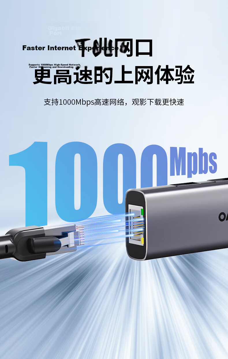 Lenovo Invests in Brand Yinengzhe USB3.0 to Gigabit Ethernet Adapter, Type-C Expansion Dock Splitter RJ45 Network Port Converter Hub Suitable for Laptops 4