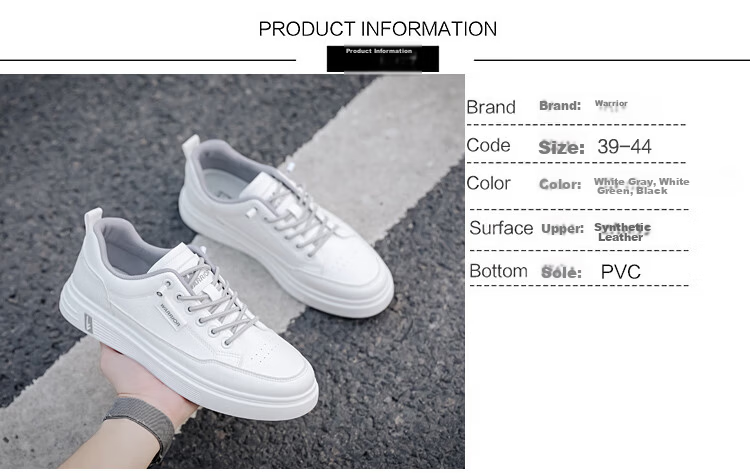 Warrior Men's Sneakers, Simple And Versatile Low-Top Casual Shoes, Outdoor Breathable Sports White Shoes, 901730, White And Green, Size 40 2