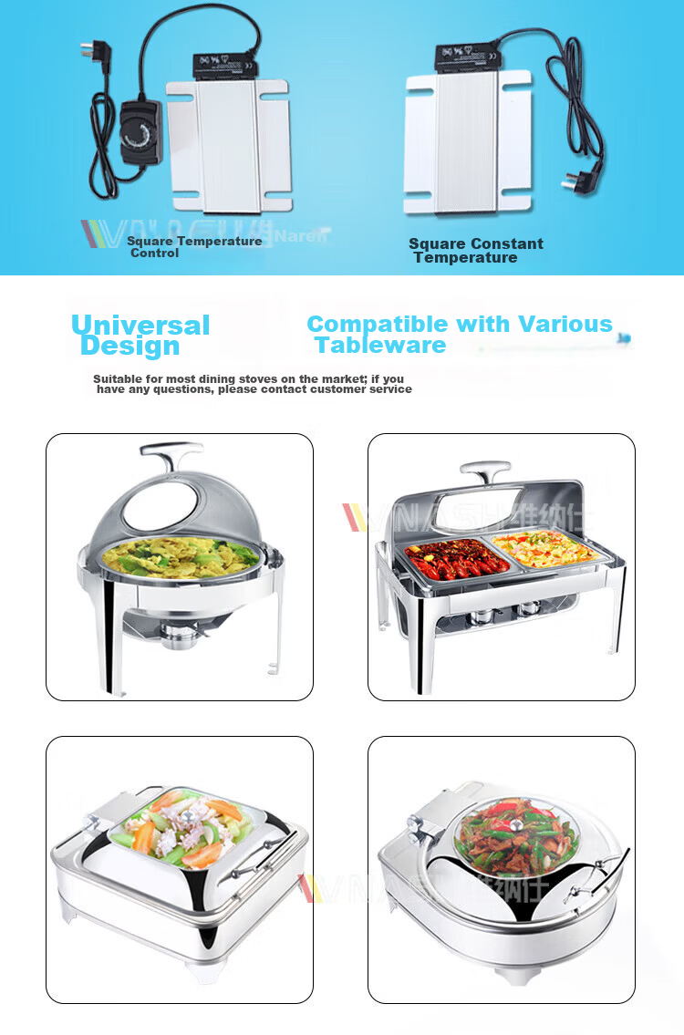 Vinas Buffet Electric Heating Plate Warmer Rectangular Octagonal Heating Plate 2