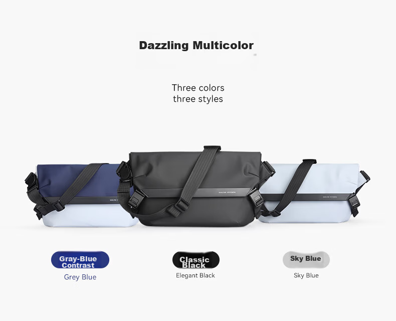 MARK RYDEN Large Capacity Outdoor Shoulder Bag iPad Compatible Sports Crossbody Messenger Travel Bag MR2819 Classic Black 3