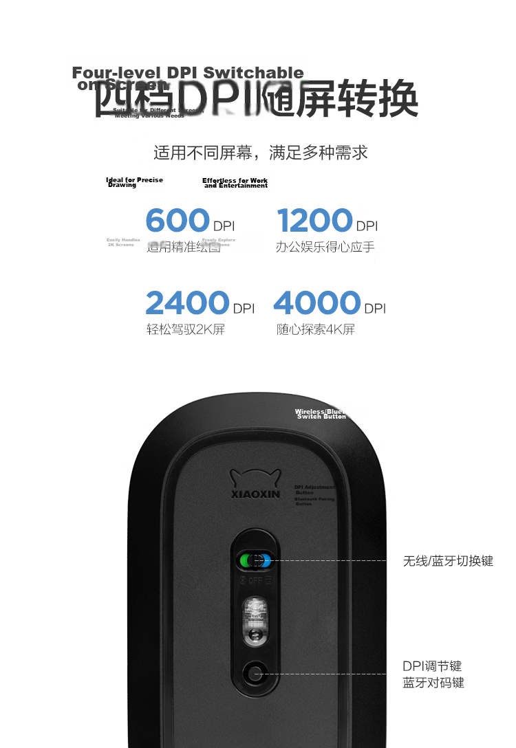 Lenovo Xiaoxin M2 Bluetooth Mouse, Wireless Mouse, Rechargeable Long Battery Life, Quiet And Portable, Skin-Like Comfortable Office Mouse, Laptop Tablet Mouse M2-BT Pink 7