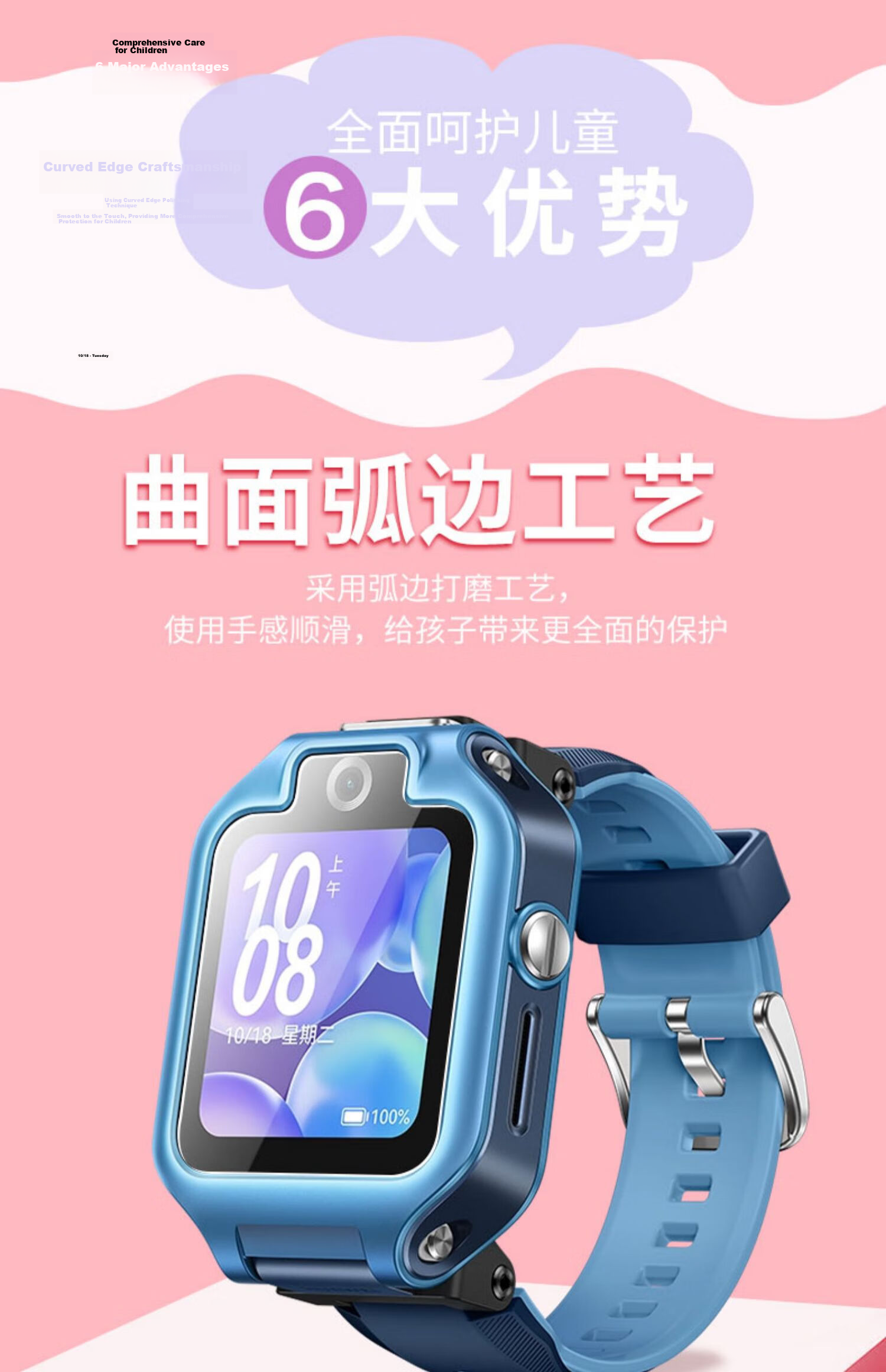 Xuanyi [Two Pieces of Premium] Tempered Glass Screen Protector for Huawei Children's Watch 5X/5XPro, HUAWEI Children's Watch 5xpro Protective Film, Fingerprint-Resistant, Wear-Resistant, Blue Light-Blocking Glass Film 4