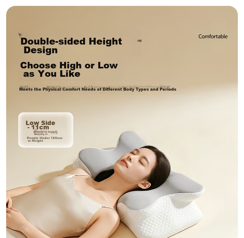 Mixiaoshu Low Pillow Neck Support for Adults And Students, Dual-Use for Prone And Supine Sleeping Positions, Fits Cervical Spine, Breathable Comfortable Memory Foam Pillow 13