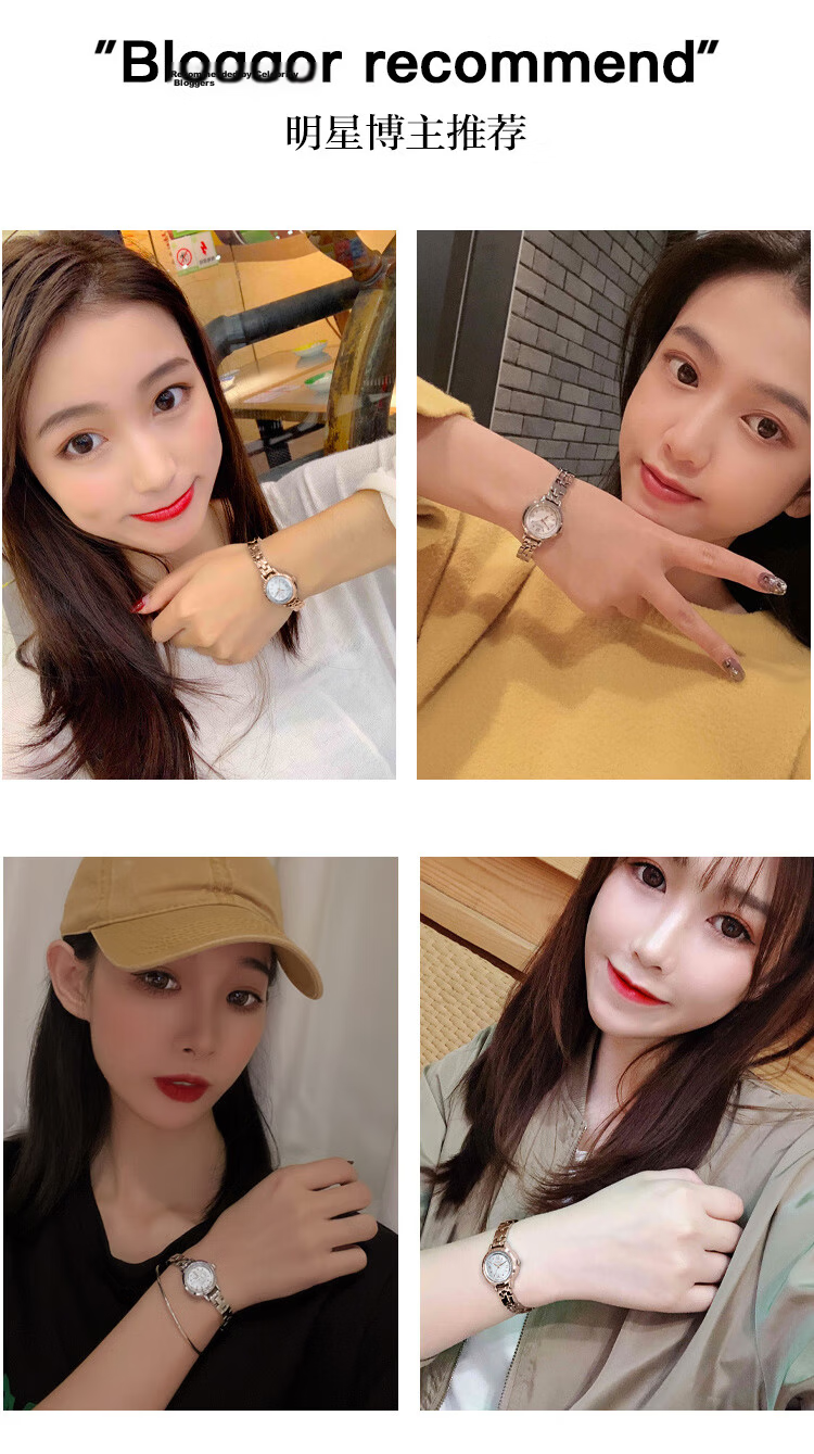 Julius Watch for Women, Korean Version, Fashionable Shiny Rhinestone Slim Bracelet, Quartz Student Ladies' Watch with Blue Dial JA-878D 4