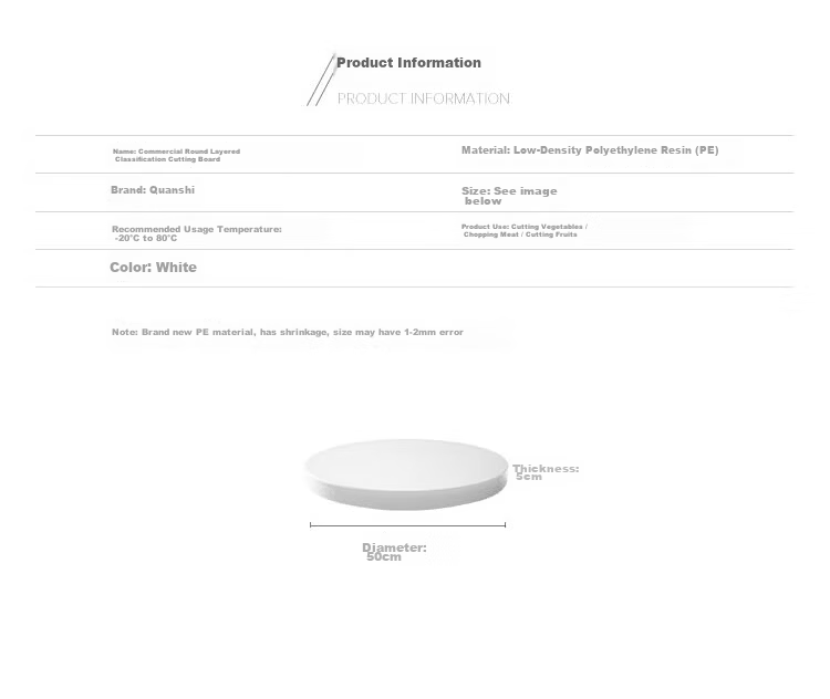 Universal Round Layered PE Cutting Board 45x8cm Meat and Vegetable Chopping Board Bone Chopping Plastic Green 2