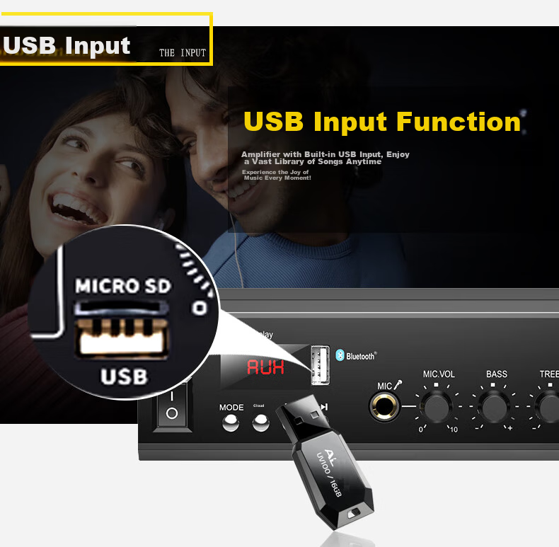HYUNDAI 100W Bluetooth Constant Voltage Amplifier High Power Public Broadcasting Amplifier Ceiling Speaker Wall-mounted Speaker Ceiling-mounted Home Theater System SU-901 7