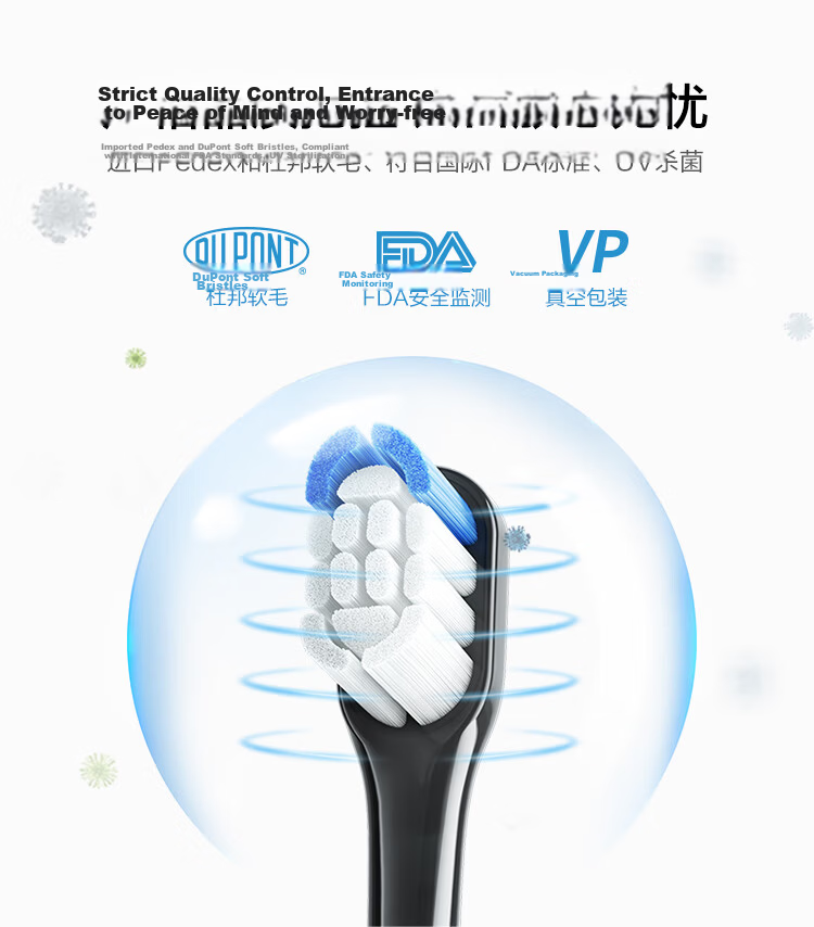 Hongmengzhixuan Libode Intelligent Sonic Toothbrush Ice Mountain Model Brush Head, Standard Type, 2-Pack, White 8