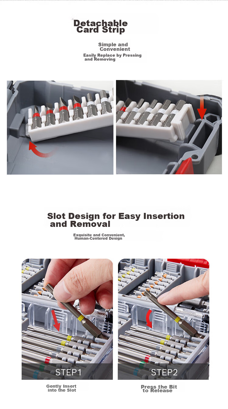 Bosch 44-Piece Screwdriver Bit Set Flathead Phillips Home Repair Multi-Condition Versatile Toolbox 9