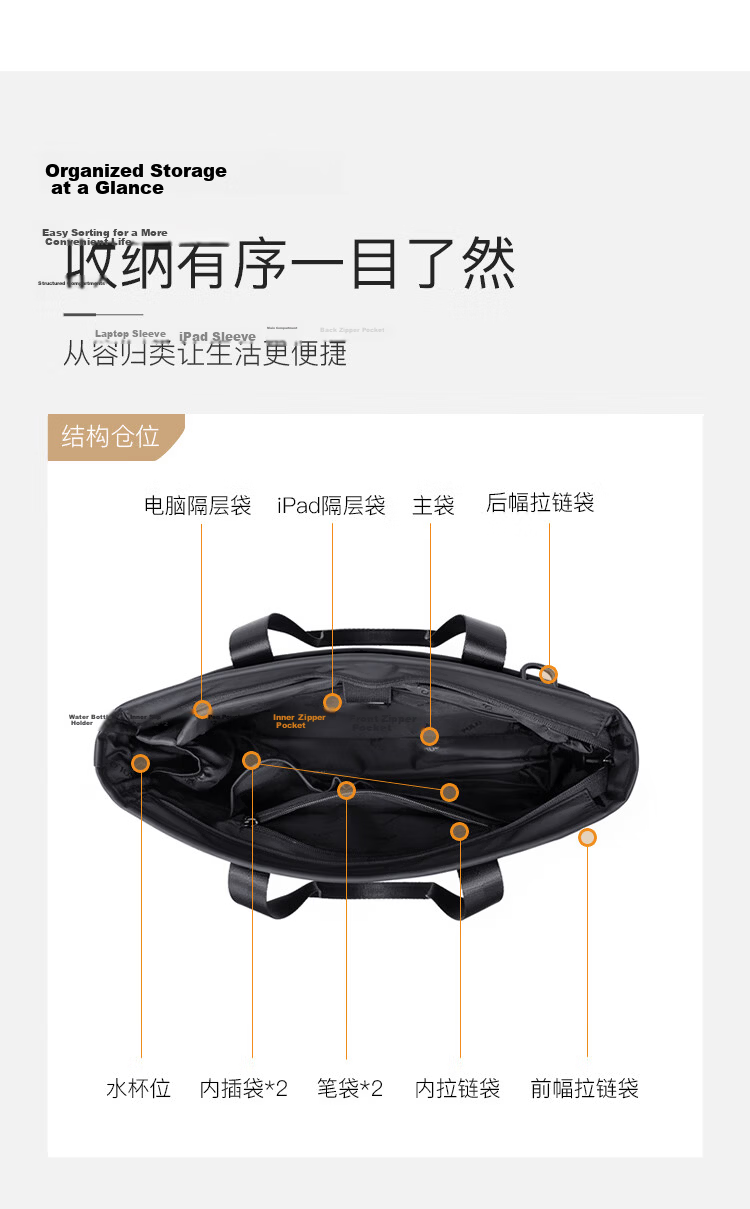 POLO Business Briefcase Expandable Men's Handbag 14/15.6 Inch Laptop Bag Shoulder Bag Gift for Boyfriend 11