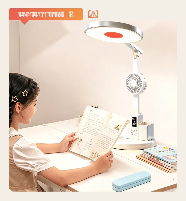 Jingqian Fan Desk Lamp Eye Protection Student Study Lamp Children's Desk Reading Lamp Office Writing Desk Lamp 15