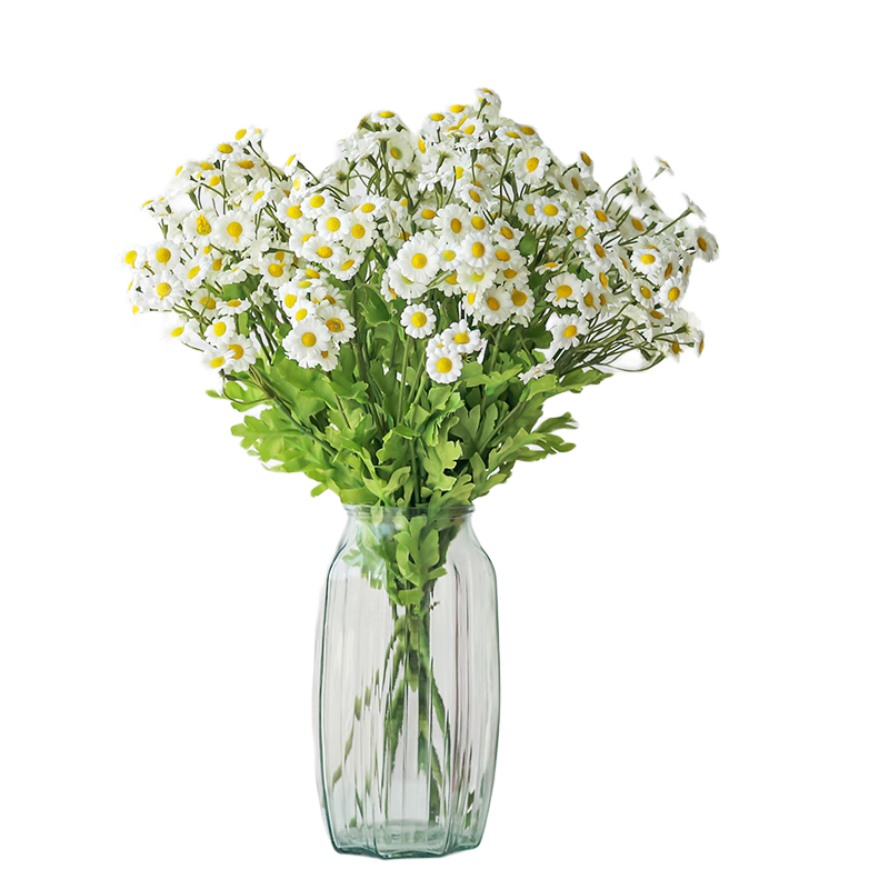 SUGER LOVE Artificial Flowers, Cacalia, 2 Stems, 50cm, Simple Living Room Decoration, Bouquet, Flower Vase, Floral Arrangement