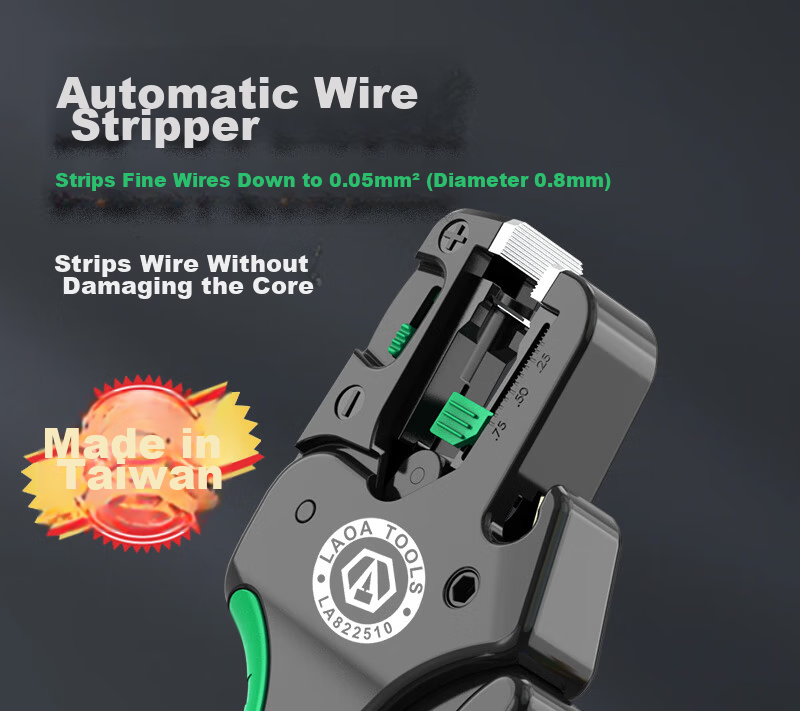 LAOA LA822510 Automatic Wire Stripper Pliers Multifunctional Quick Adjustable Wire Pulling and Cutting Pliers Made in Taiwan 1