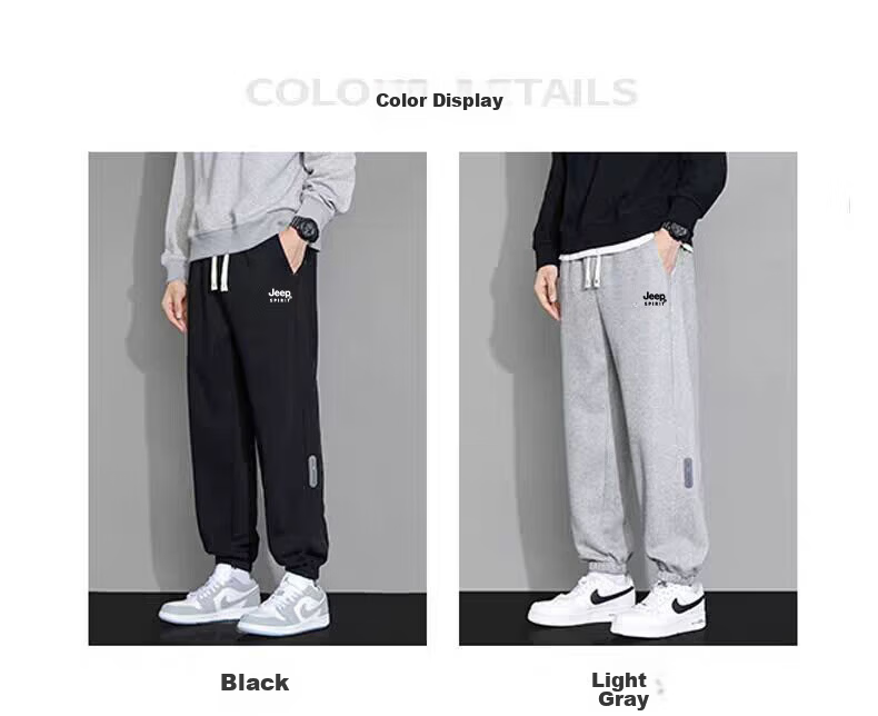 JEEP SPIRIT Men's Sweatpants, Summer Loose-Fit Joggers, Casual Pants, Versatile Comfortable Trousers for Men, Gray, Size L 6