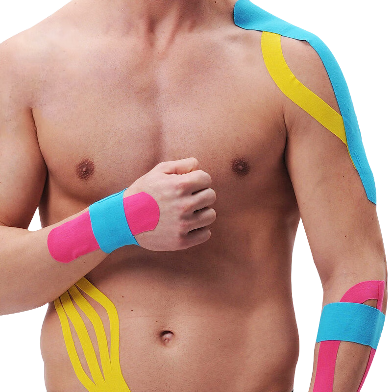 Chidong Muscle Patch Elastic Bandage Self-Adhesive Muscle Patch for Strain Sports Tape 5cmx5m Blue