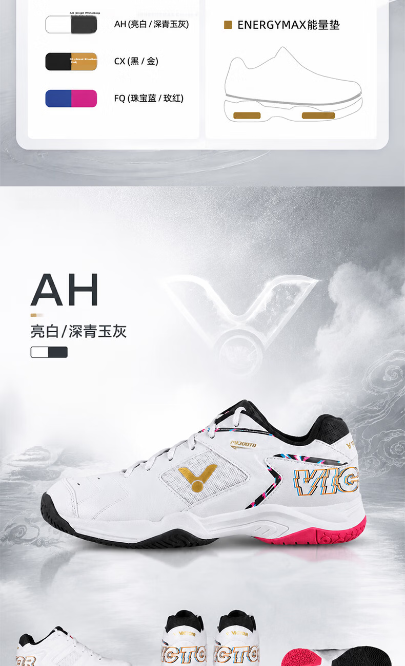 VICTOR Badminton Shoes, Dragon Breathable Shock-Absorbing Wrap Sports Shoes for Men And Women, P9200TD Xing - Bright White/deep Blue, Size 36 7