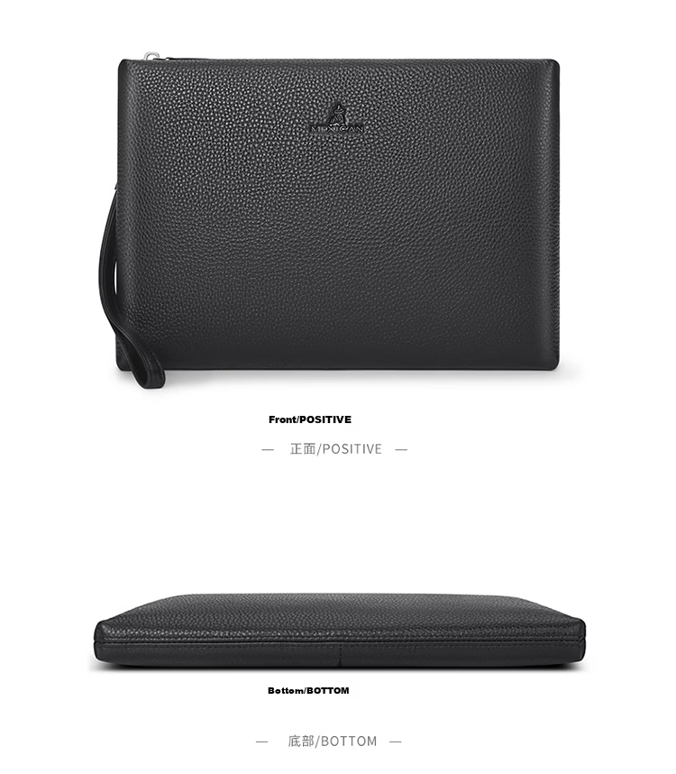 MEXICAN Men's Clutch, Top-Grain Leather Handbag, Multi-Card Slots, Zipper Envelope Bag, Wallet Clip, Birthday Gift for Me 11
