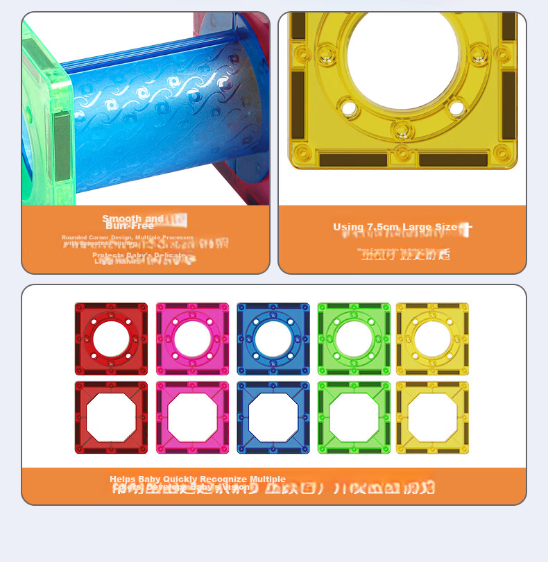 MAGPLAYER Mini Magnetic Blocks Portable Pocket Geometric Cube Magnetic Building Blocks Toy for Children Ages 3-6 Mini Travel Set 7