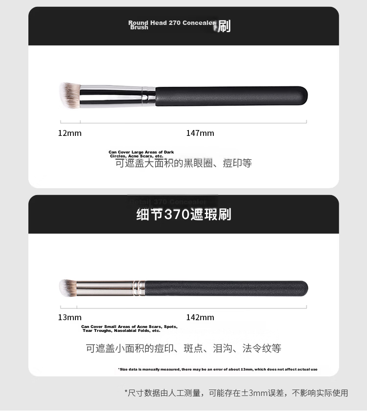 UPLUS Dual-Head Portable Concealer Brush T301, Makeup Brush with Sponge Head, for Detailed Local Coverage And Concealing Dark Circles 3