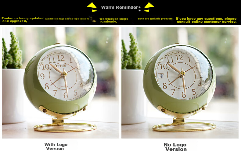 Hense Kids Creative Fashion Alarm Clock Desktop Student Wake-Up Bedroom Bedside Table Clock Small Desk Clock HA08 Green Back to School Season 1