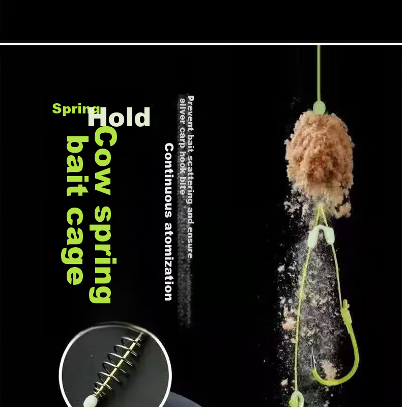 Grsaed Silver Carp Fishing Set No.10 Silver Carp Leader Line Hook Anchor Hook Float Fishing Silver Carp Spring Hook Pre-tied Fish Hook Kit 2