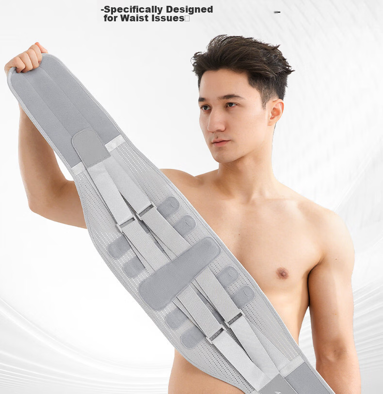 LI-NING Lumbar Support Belt Sports Waist Brace for Disc Herniation Lumbar Muscle Strain Steel Plate Support Fitness Waist Trainer Abdominal Binder Long Sitting Back Support 3