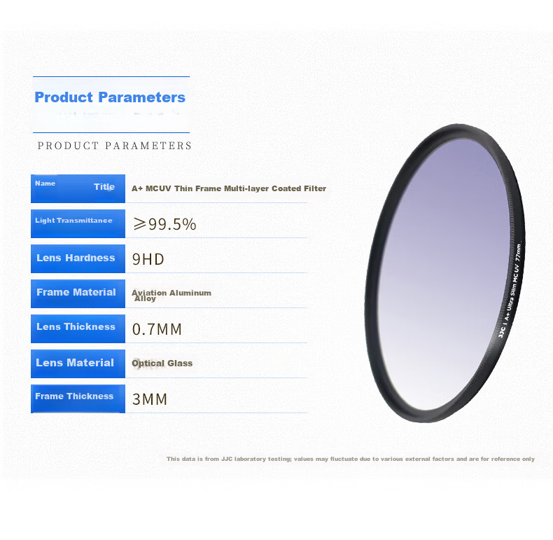 JJC UV Lens Filter Protective Glass for Canon Sony Fuji Nikon DSLR Mirrorless Camera Lens Accessories 12